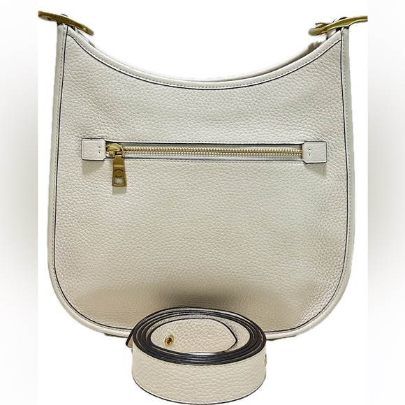 COACH 1941 Emery Varsity Stripe Glovetanned Pebble Leather Crossbody in Chalk - Picture 6 of 13